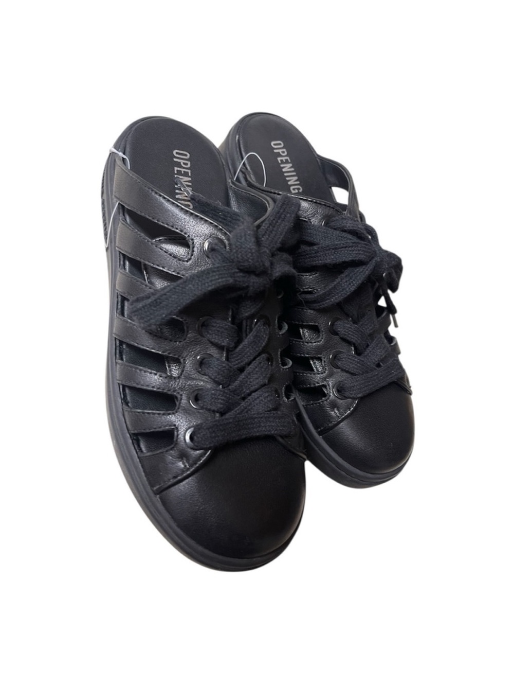 Opening Ceremony Black Lace-Up Mule Clogs